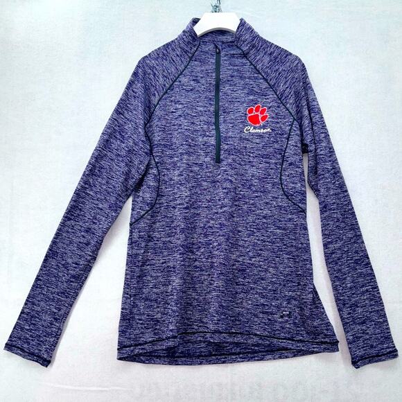 Women’s UA Under Armour Clemson Tigers 1/2 Zip Semi-Fitted Heatgear size Large - Picture 1 of 6